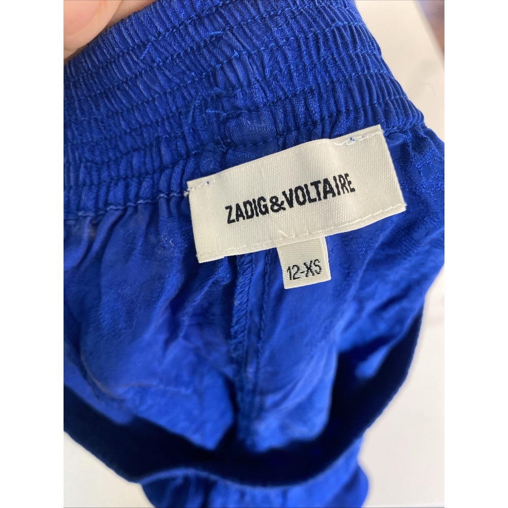 Zadig & Voltaire Adelie Pants Womens Size XS Blue Utility Jogger Red Piping - Picture 4 of 16